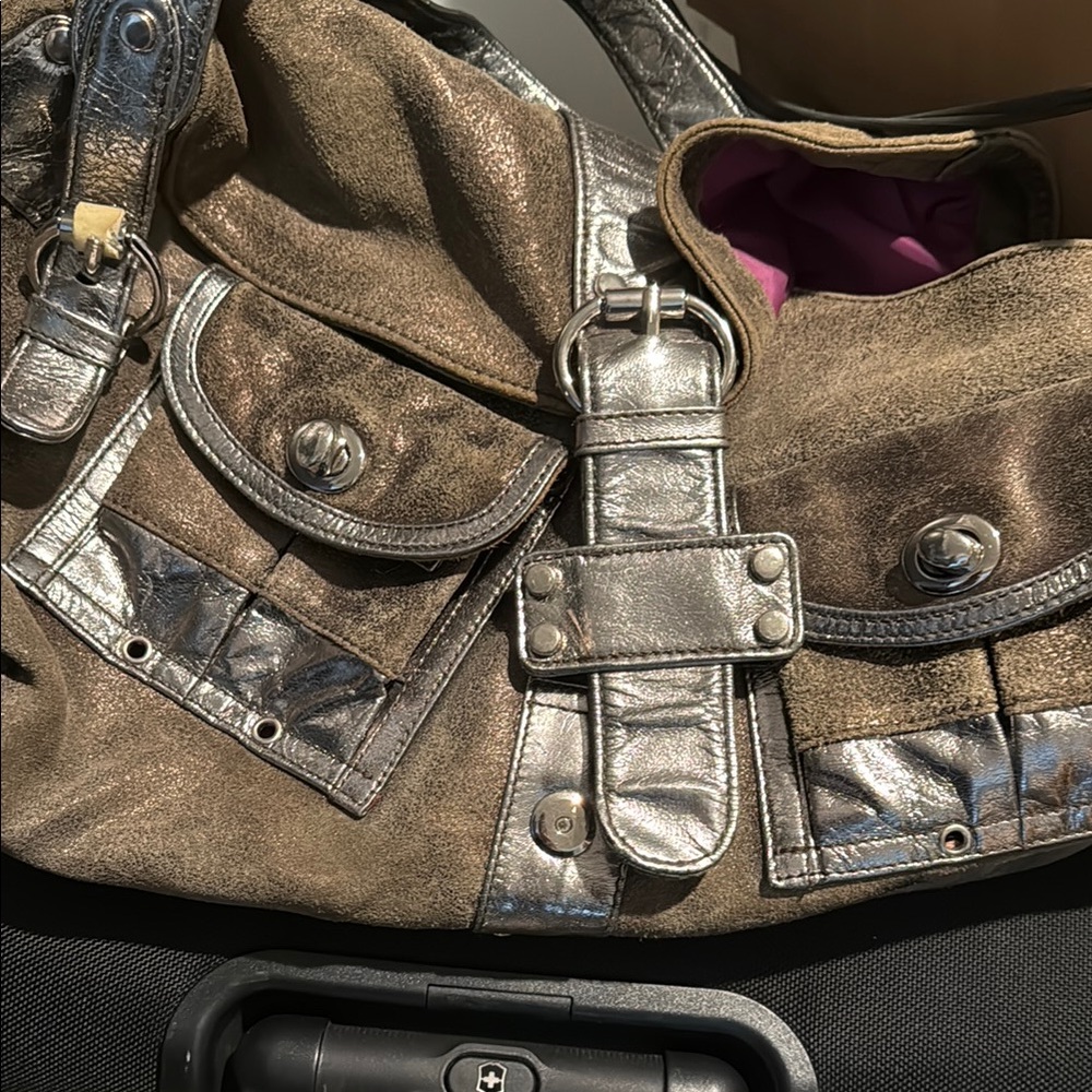 Metallic Bronze and Silver Bag